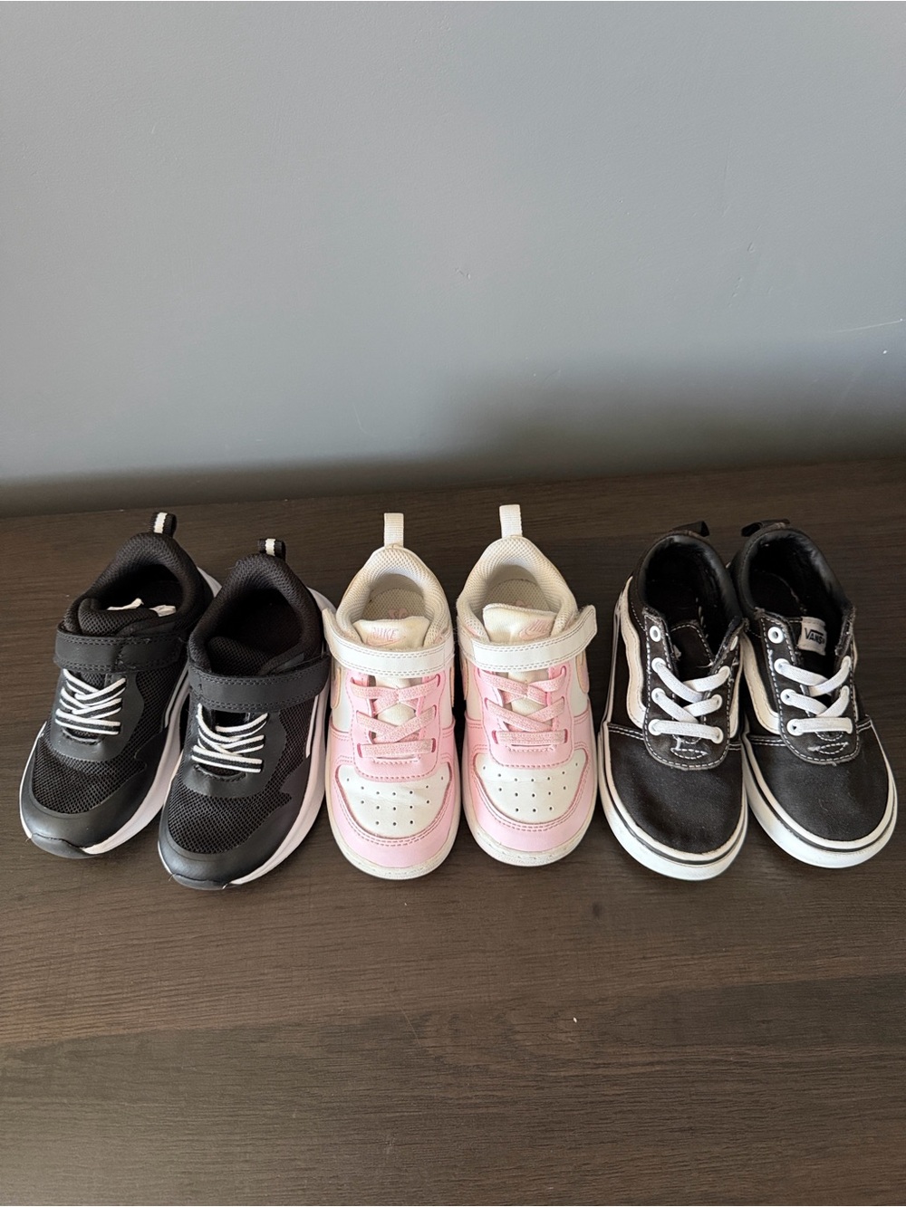 Kids Pink Velcro Athletic Sneakers